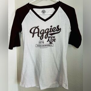 Texas A&M Aggies 3/4 Sleeve Baseball T-Shirt Women  Size S